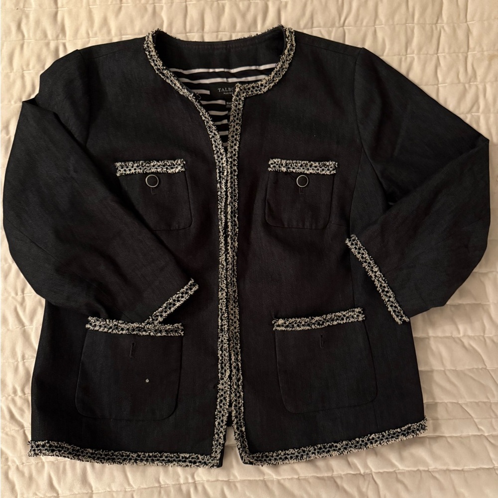 Talbots Plus Petite Fringe Tweed Jacket - Picture 4 of 9